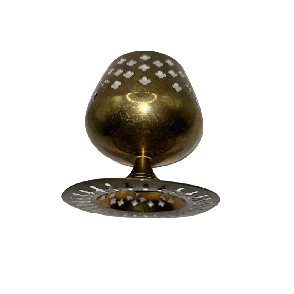 Vintage Brass Moroccan Style Candle Holder - Picture 4 of 7